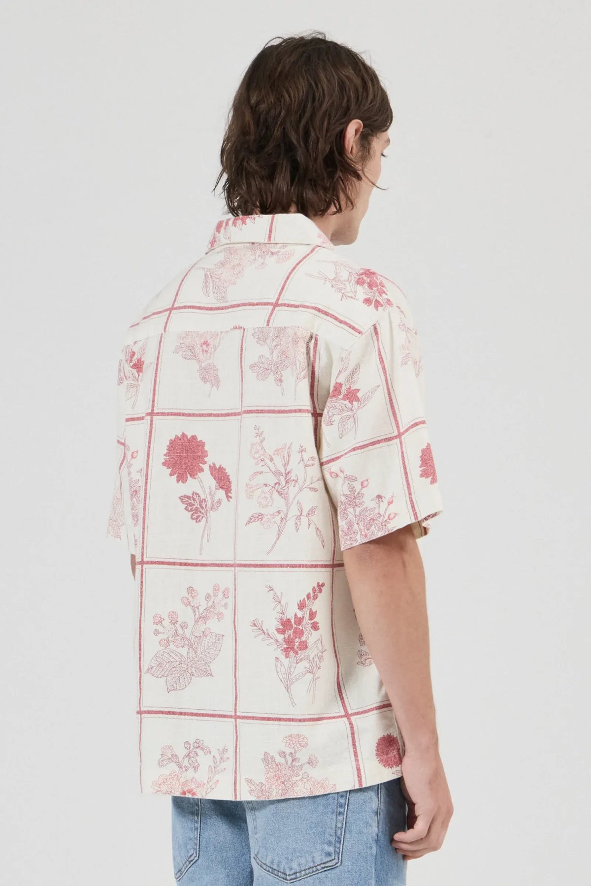 Rollas Botanicals Bowler Shirt White/Red