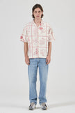 Rollas Botanicals Bowler Shirt White/Red