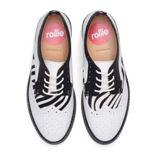Load image into Gallery viewer, Rollie Derby Brogue Rise Off White/Zebra
