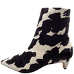 Sempre Di Melody Black/White Cow Print Pony Leather