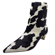 Sempre Di Melody Black/White Cow Print Pony Leather