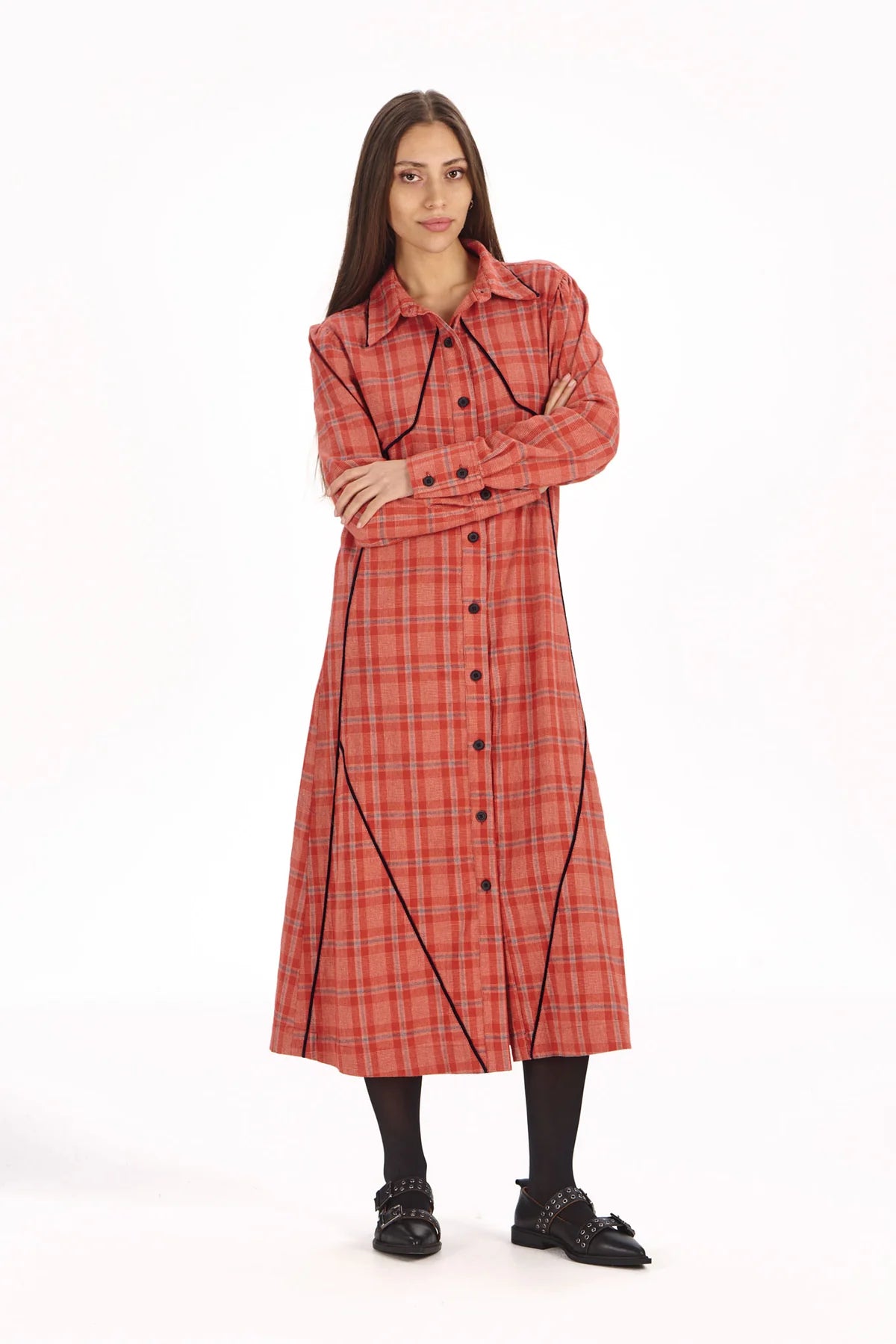 Komodo Serina Dress Red Check