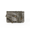 Maison Fanli Snake Leather Clutch Crossbody Bag Khaki