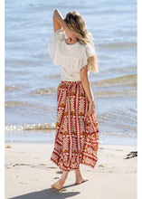 Load image into Gallery viewer, Cienna Eshe Skirt Coral/ Beige Print
