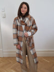 Cinnamon Creations Scarf Coat Camel Check
