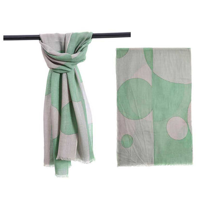 JJ Sisters SS88 Merino Wool Printed Scarf Mint Grey