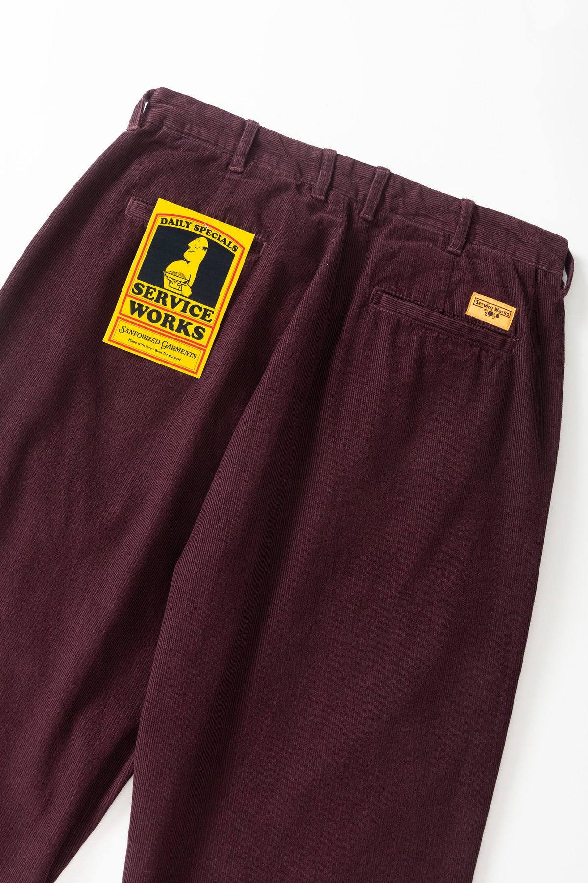 Service Works Fine Cord Part Timer Pants Burgundy