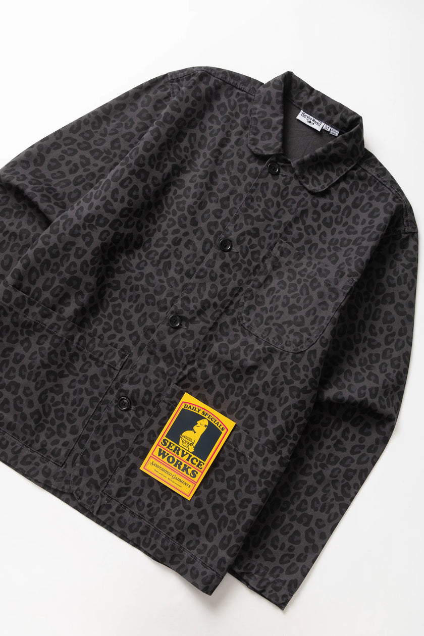 Service Works Patterned Easy Chef Shirt Black Leopard