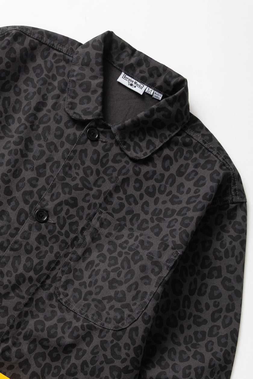 Service Works Patterned Easy Chef Shirt Black Leopard