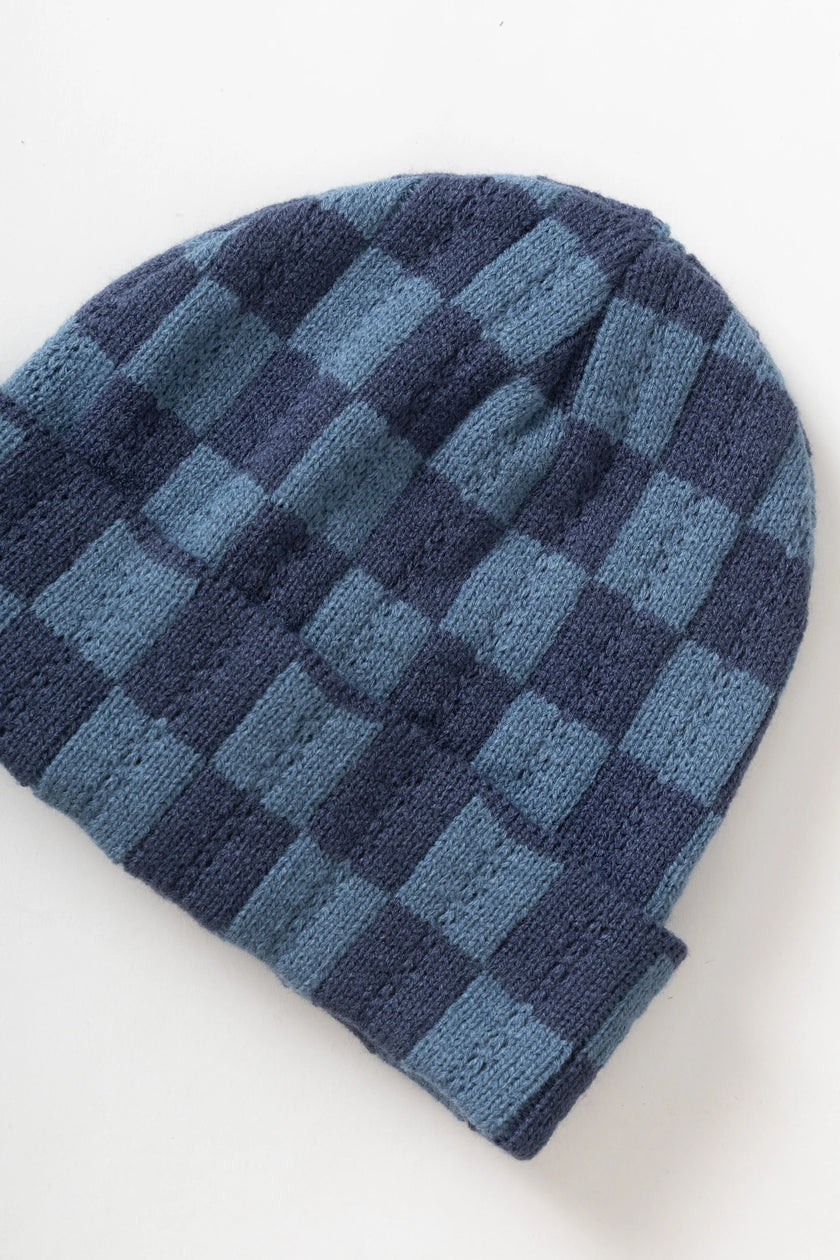 Service Works Chunky Check Beanie Navy