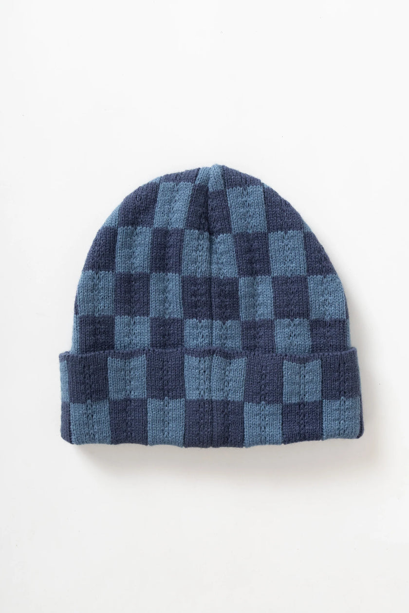 Service Works Chunky Check Beanie Navy