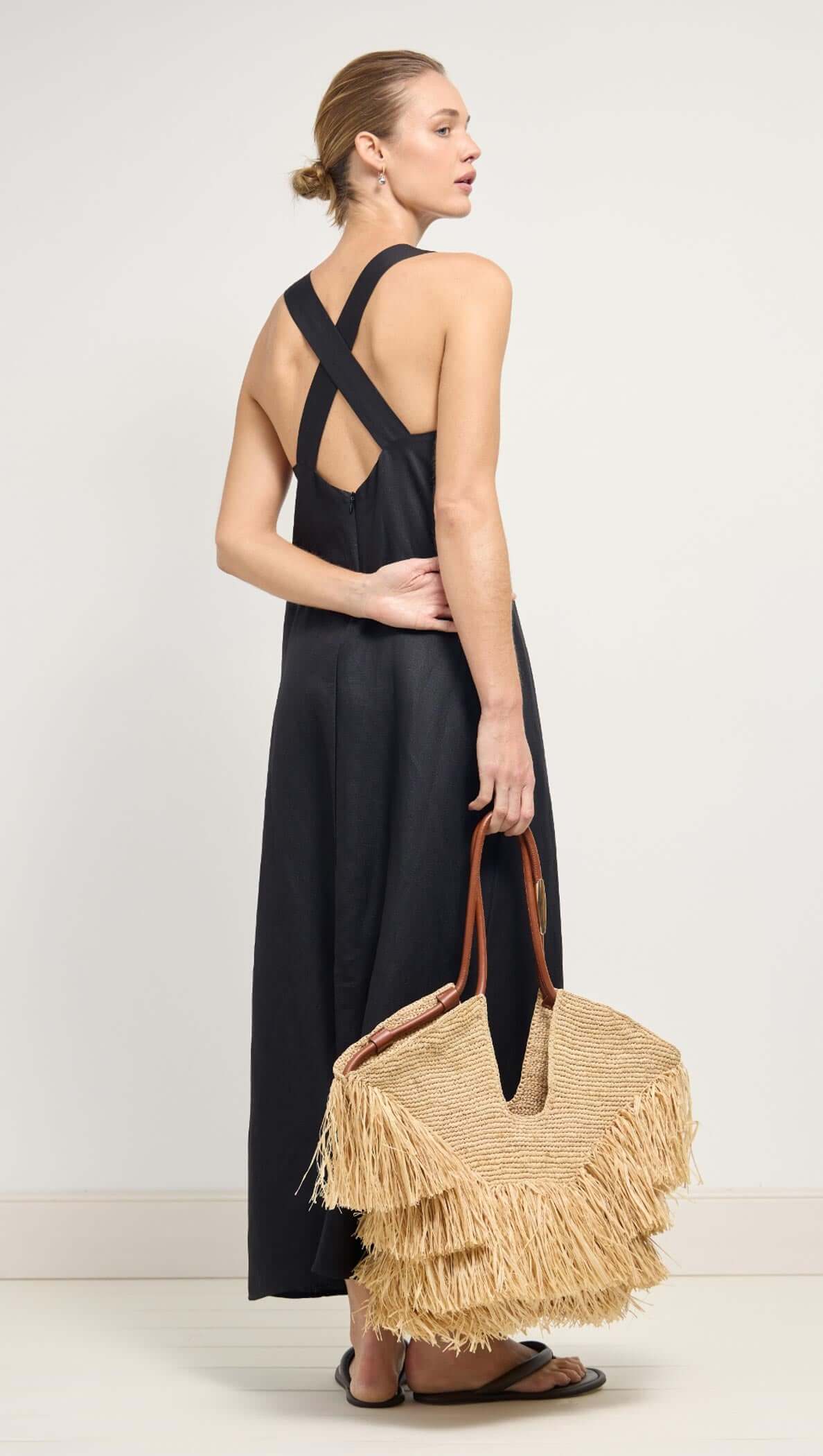 Staple The Label Sabine Cross Back Maxi Dress Black