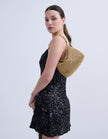 Lustre & Sage Reverie Metallic Beaded Chain Bag Gold