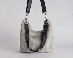 DEA The Label Faux Fur Slouch Bag Dove
