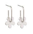Tiger Tree Silver Hanging Flower Earrings