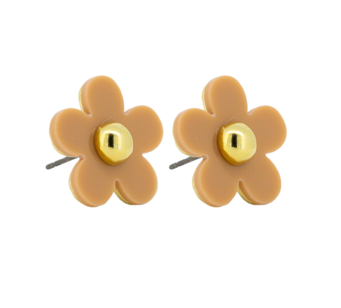 Tiger Tree Latte Large Daisy Studs