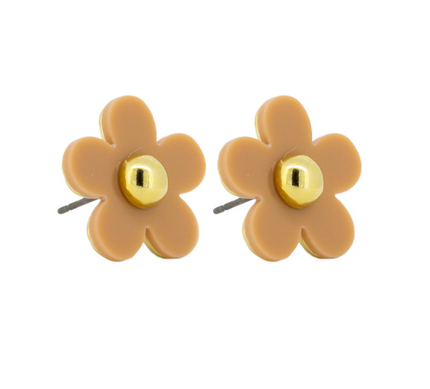 Tiger Tree Latte Large Daisy Studs
