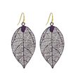 Tiger Tree Aubergine Leaf Earrings