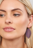 Tiger Tree Aubergine Leaf Earrings