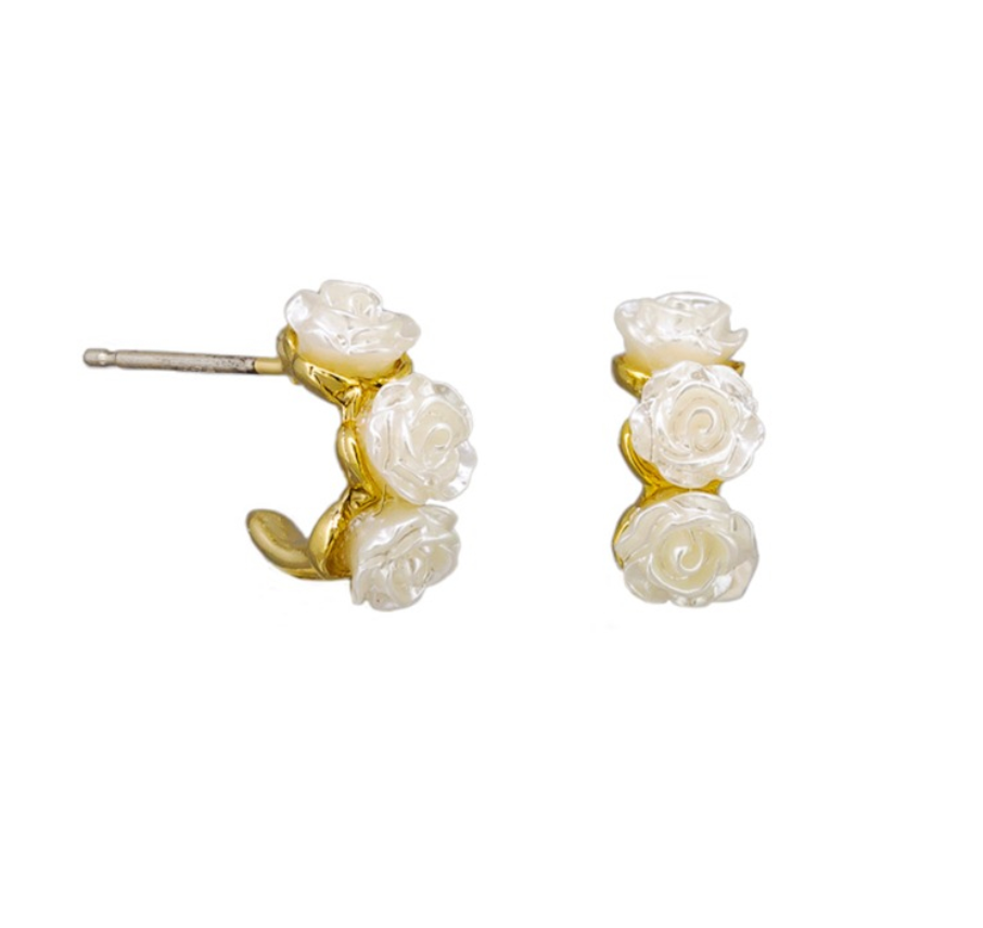 Tiger Tree Gold White Rosette Huggies
