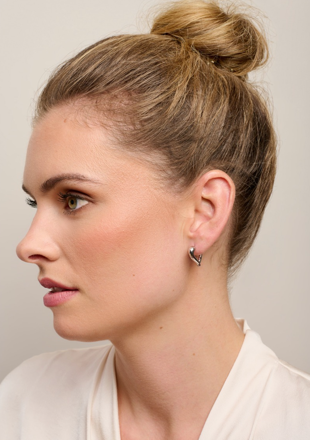 Tiger Tree Silver Heart Hoops