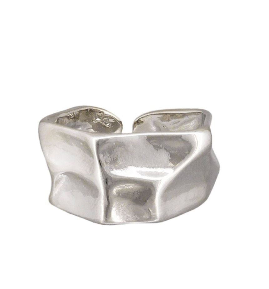 Tiger Tree Silver Crinkle Ring