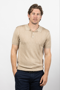 Cutler & Co Yiannis polo Sandstone