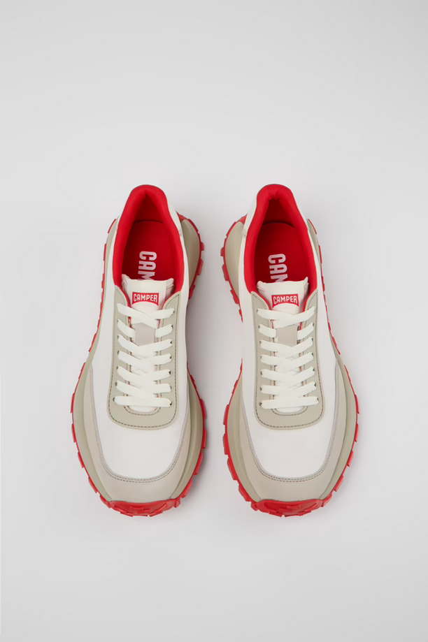 Camper Mens Drift Trail Vibram Sneakers White/Beige/Orange