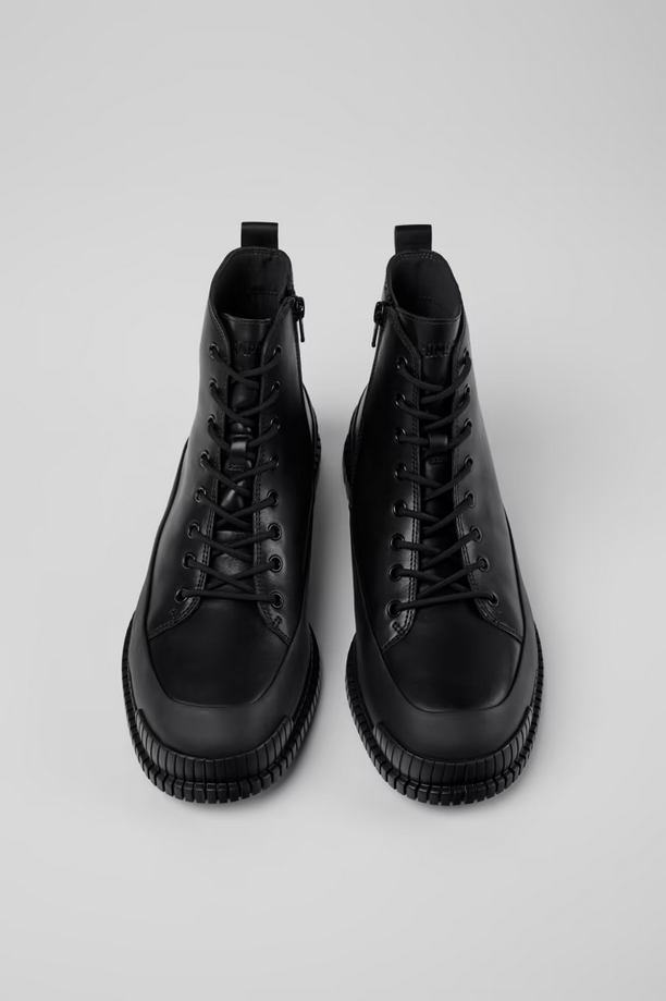 Camper Mens Pix Lace Up Ankle Boots Black Leather