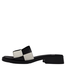 Load image into Gallery viewer, Camper Twins Multicoloured Leather Slide Black/White
