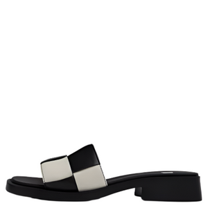 Camper Twins Multicoloured Leather Slide Black/White