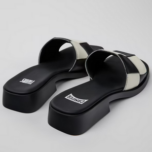 Camper Twins Multicoloured Leather Slide Black/White