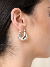 Load image into Gallery viewer, Lustre &amp; Sage Forte Hoop Sterling Silver Plated Earrings
