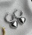 Lustre & Sage Rome Heart White Gold Plated Earrings