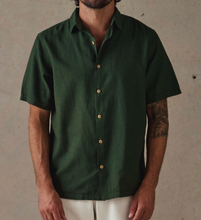 Load image into Gallery viewer, McTavish Hemp Stripe Shirt Dark Green
