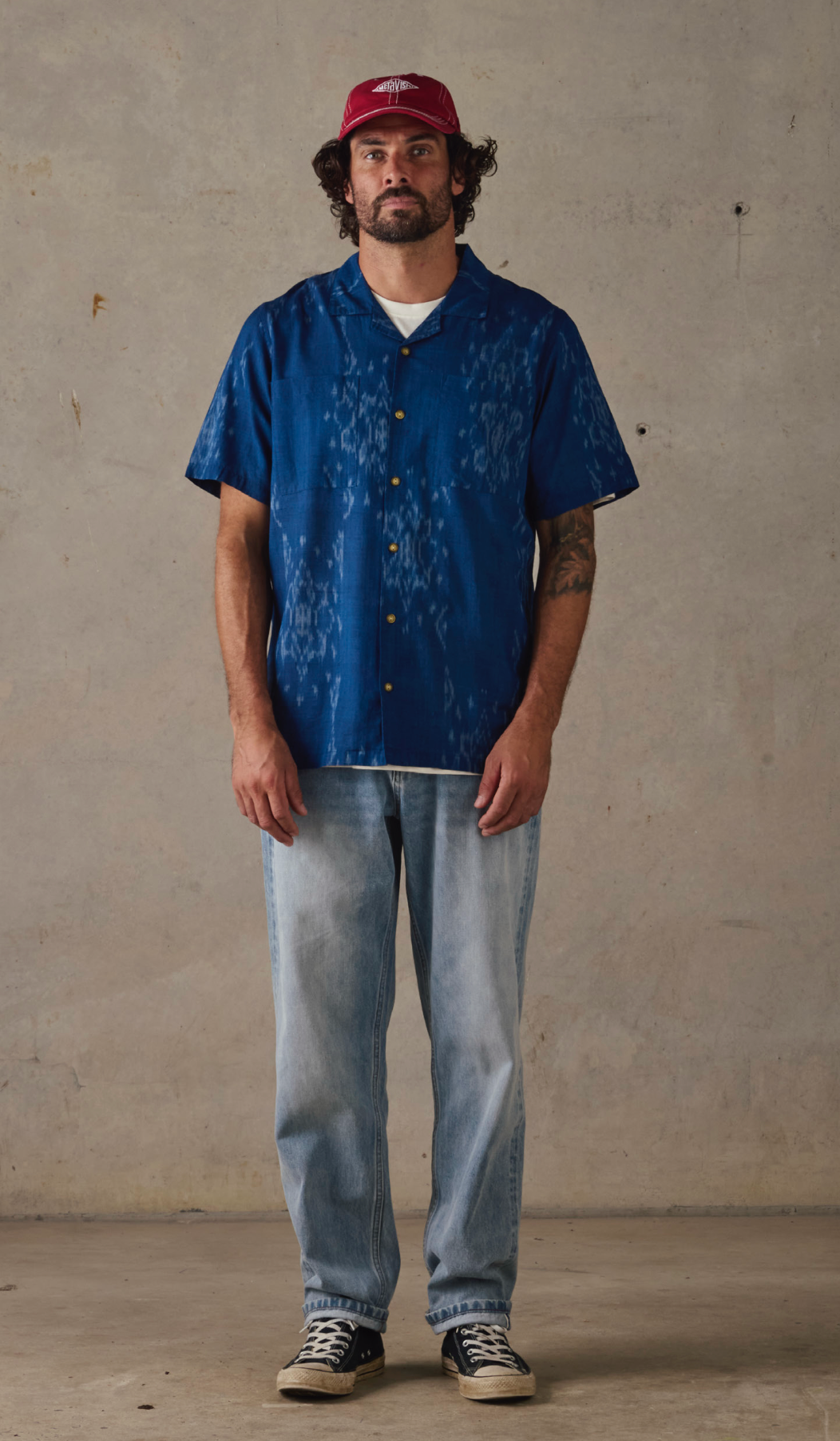 McTavish Camp Collar Shirt Blue