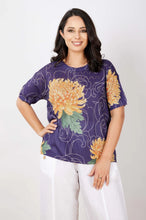 Load image into Gallery viewer, JJ Sisters LL66 Cotton Linen Top Indigo Floral

