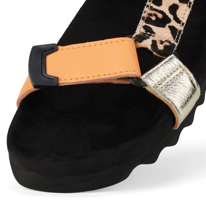 Rollie Sandal Tooth Wedge Sandals Multi Leopard