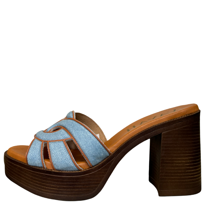 Vayah Alba Platform Heels Blue Jeans