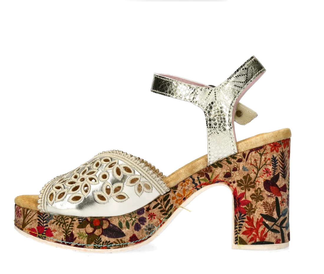 Laura Vita Hecalo 16 Platform Heels Gold Metallic