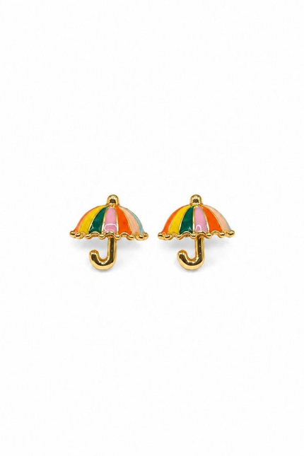 Tiger Tree Rainbow Umbrella Studs Gold