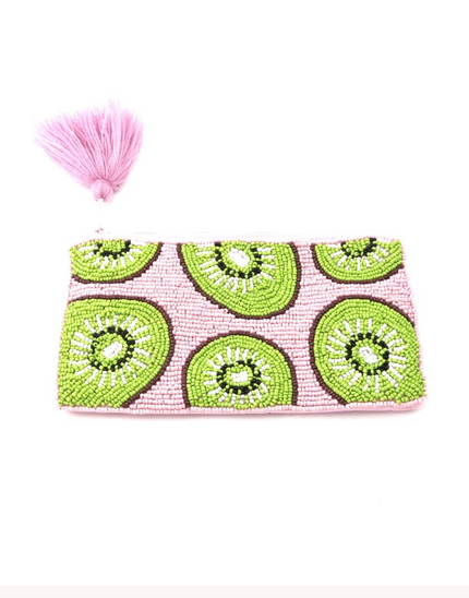 Tiger Tree Kiwi Beaded Purse