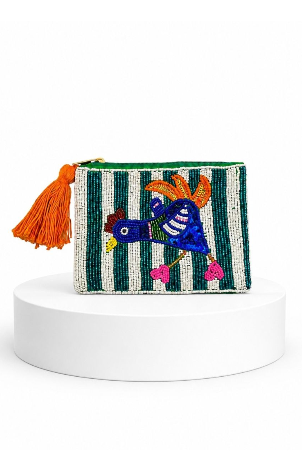 Tiger Tree Gobbles Beaded Chicken Purse