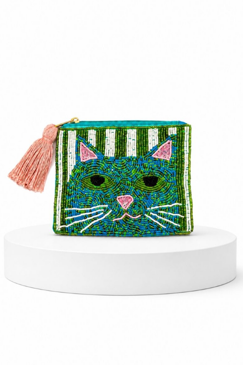 Tiger Tree Tulla Beaded Cat Purse