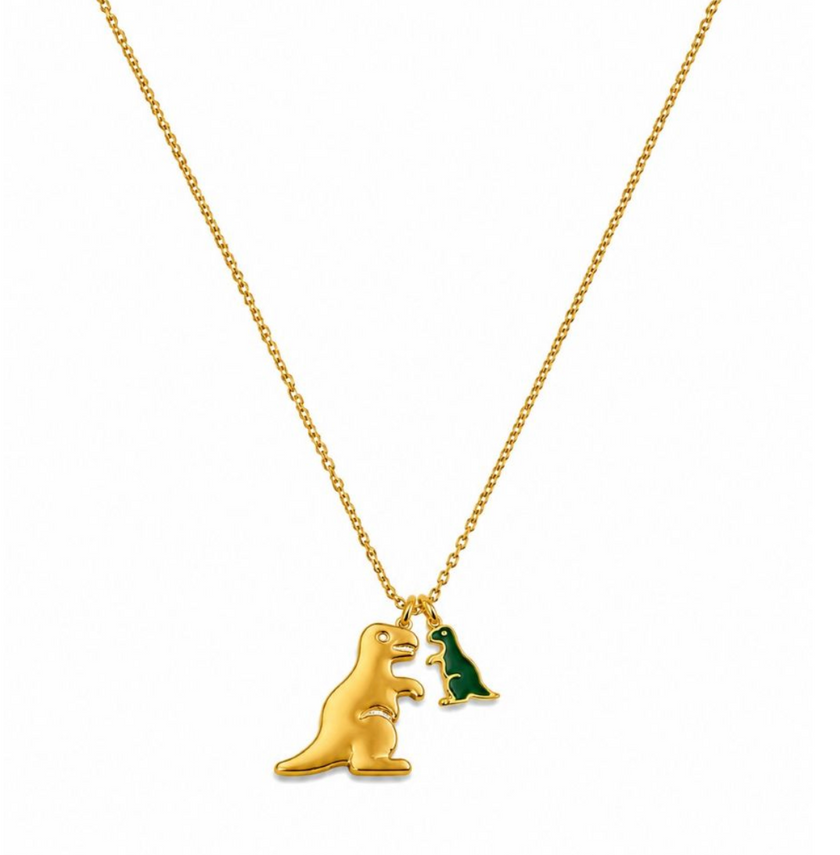 Tiger Tree Gold and Green Rexy Necklace