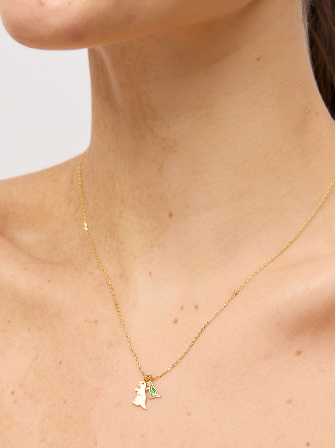 Tiger Tree Gold and Green Rexy Necklace