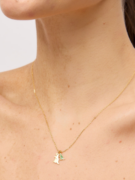 Tiger Tree Gold and Green Rexy Necklace