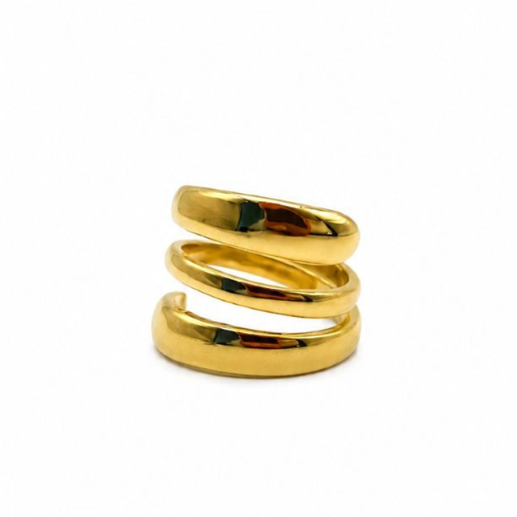 Tiger Tree Gold Triple Twist Ring