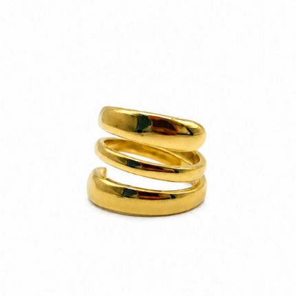 Tiger Tree Gold Triple Twist Ring