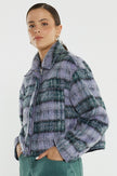 Sass Clothing Zoe Cropped Coat Purple Check